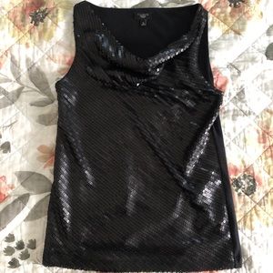 Talbots Black Sequin Sleeveless Blouse- Size SP